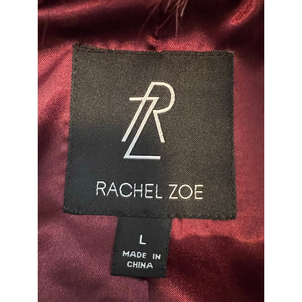 Rachel Zoe Faux Fur Burgundy Coat - Large - Picture 4 of 10